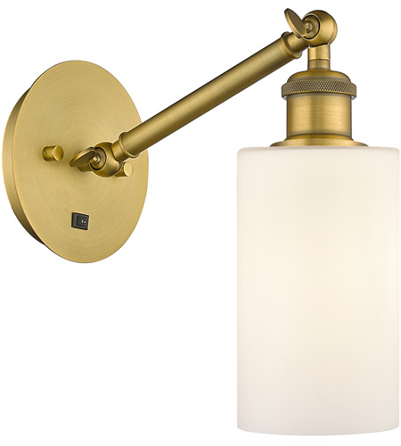 Innovations Lighting 317-1W-BB-G801 Ballston Clymer 1 Light 5 inch Brushed Brass Sconce Wall Light