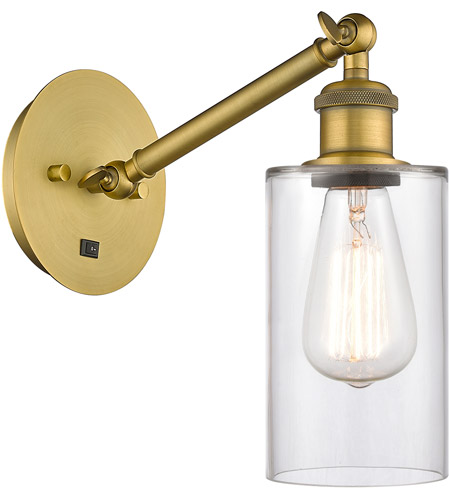 Innovations Lighting 317-1W-BB-G802 Ballston Clymer 1 Light 5 inch Brushed Brass Sconce Wall Light