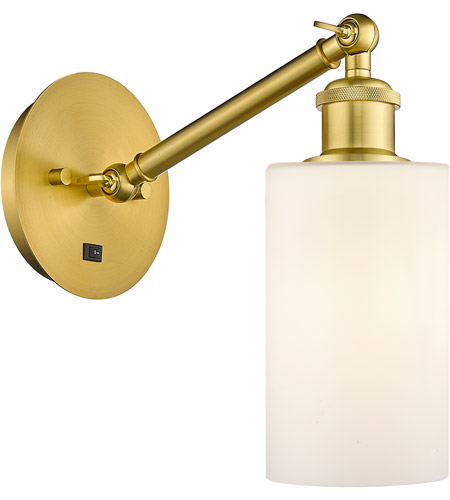 Innovations Lighting 317-1W-SG-G801-LED Ballston Clymer LED 5 inch Satin Gold Sconce Wall Light