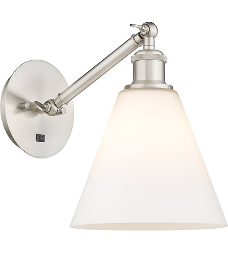 Innovations Lighting 317-1W-SN-GBC-81-LED Ballston Cone LED 8 inch Brushed Satin Nickel Sconce Wall Light