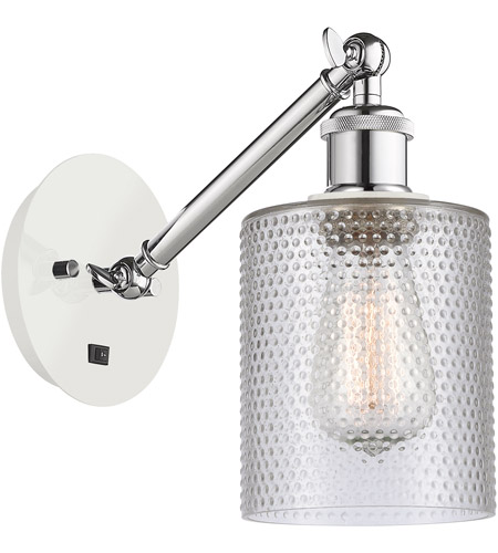 Innovations Lighting 317-1W-WPC-G112-LED Ballston Cobbleskill LED 5 inch White and Polished Chrome Sconce Wall Light