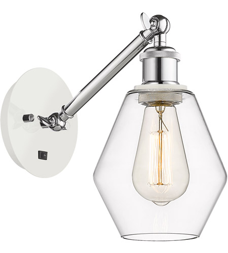 Innovations Lighting 317-1W-WPC-G652-6-LED Ballston Cindyrella LED 6 inch White and Polished Chrome Sconce Wall Light