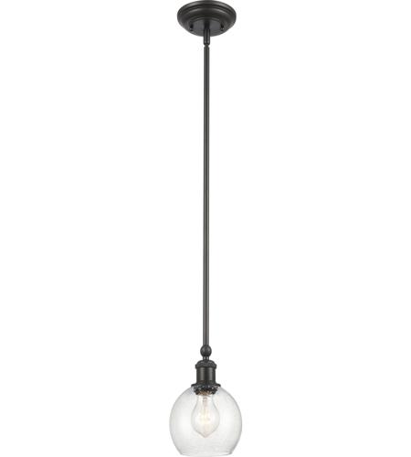 Innovations Lighting 341-1S-BK-G124-6-LED Ballston Concord LED 6 inch Matte Black Mini Pendant Ceiling Light in Seedy Glass