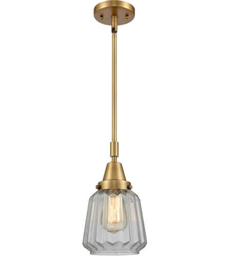 Innovations Lighting 447-1S-BB-G142 Franklin Restoration Chatham 1 Light 6 inch Brushed Brass Mini Pendant Ceiling Light in Clear Glass photo