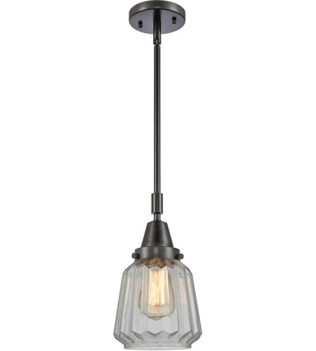 Innovations Lighting 447-1S-AB-G142 Franklin Restoration Chatham 1 Light 6 inch Antique Brass Mini Pendant Ceiling Light in Clear Glass photo