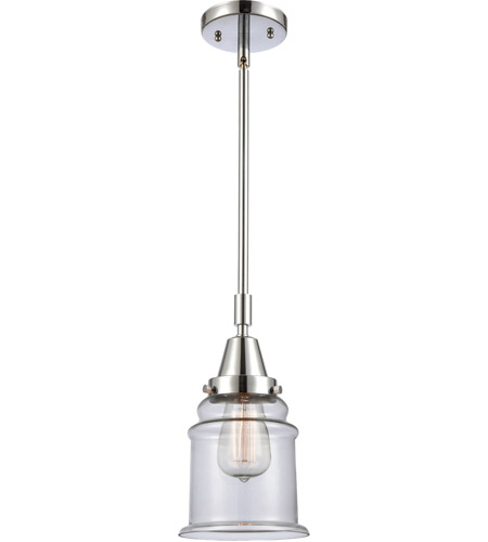 Innovations Lighting 447-1S-PC-G182-LED Franklin Restoration Canton LED 7 inch Polished Chrome Mini Pendant Ceiling Light in Clear Glass photo