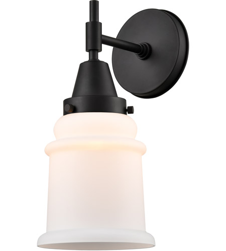 Innovations Lighting 447-1W-BK-G181-LED Caden LED 6 inch Matte Black Sconce Wall Light in Matte White Glass