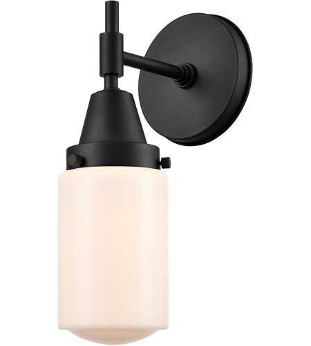 Innovations Lighting 447-1W-BK-G311-LED Caden LED 5 inch Matte Black Sconce Wall Light in Matte White Glass
