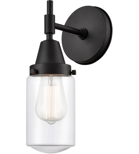 Innovations Lighting 447-1W-BK-G312 Caden 1 Light 5 inch Matte Black Sconce Wall Light in Clear Glass