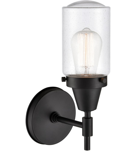 Innovations Lighting 447-1W-BK-G314-LED Caden LED 5 inch Matte Black Sconce Wall Light in Seedy Glass 447-1W-BK-G314_2.jpg