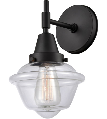 Innovations Lighting 447-1W-BK-G532-LED Caden LED 8 inch Matte Black Sconce Wall Light in Clear Glass