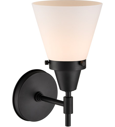 Innovations Lighting 447-1W-BK-G61-LED Caden LED 6 inch Matte Black Sconce Wall Light in Matte White Glass 447-1W-BK-G61_2.jpg