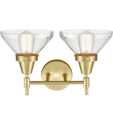 Innovations Lighting 447-2W-SB-CL-LED Caden LED 17 inch Satin Brass Bath Vanity Light Wall Light in Clear Glass 447-2W-SB-CL_2.jpg
