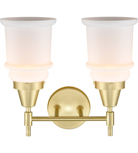 Innovations Lighting 447-2W-SB-G181-LED Caden LED 15 inch Satin Brass Bath Vanity Light Wall Light in Matte White Glass 447-2W-SB-G181_2.jpg