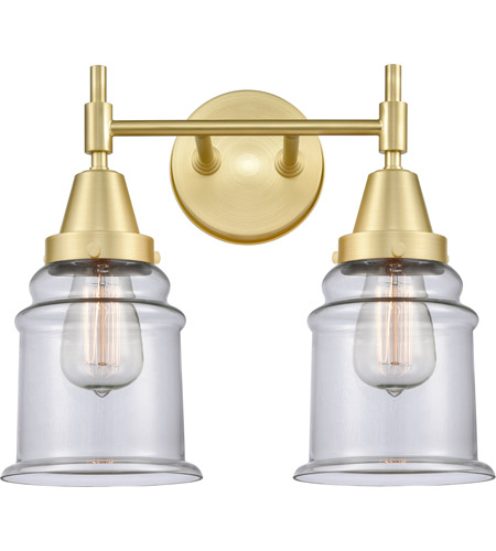 Innovations Lighting 447-2W-SB-G182-LED Caden LED 15 inch Satin Brass Bath Vanity Light Wall Light in Clear Glass