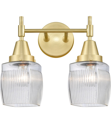 Innovations Lighting 447-2W-SB-G302-LED Caden LED 15 inch Satin Brass Bath Vanity Light Wall Light
