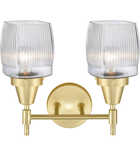 Innovations Lighting 447-2W-SB-G302-LED Caden LED 15 inch Satin Brass Bath Vanity Light Wall Light 447-2W-SB-G302_2.jpg