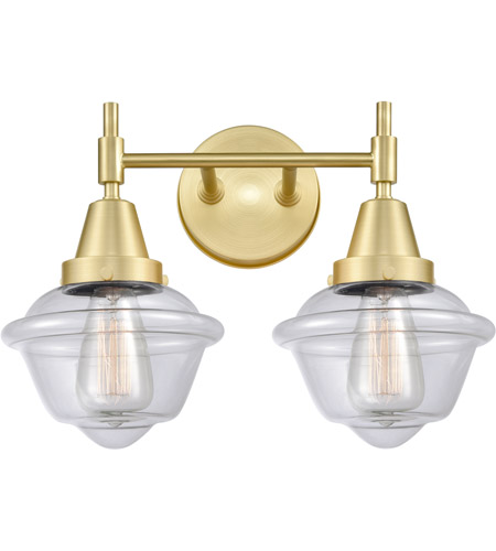 Innovations Lighting 447-2W-SB-G532 Caden 2 Light 17 inch Satin Brass Bath Vanity Light Wall Light in Clear Glass