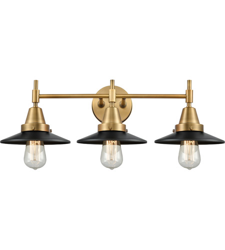 Innovations Lighting 447-3W-BB-M6-BK-LED Caden LED 26 inch Brushed Brass Bath Vanity Light Wall Light