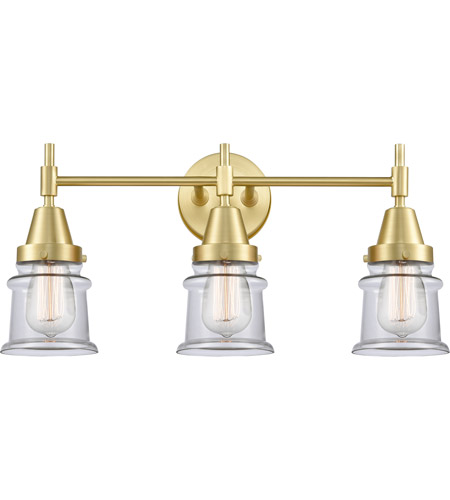 Innovations Lighting 447-3W-SB-G182S Caden 3 Light 23 inch Satin Brass Bath Vanity Light Wall Light in Clear Glass