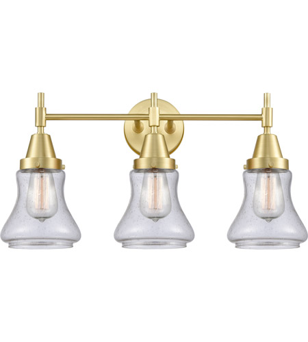 Innovations Lighting 447-3W-SB-G194-LED Caden LED 24 inch Satin Brass Bath Vanity Light Wall Light in Seedy Glass