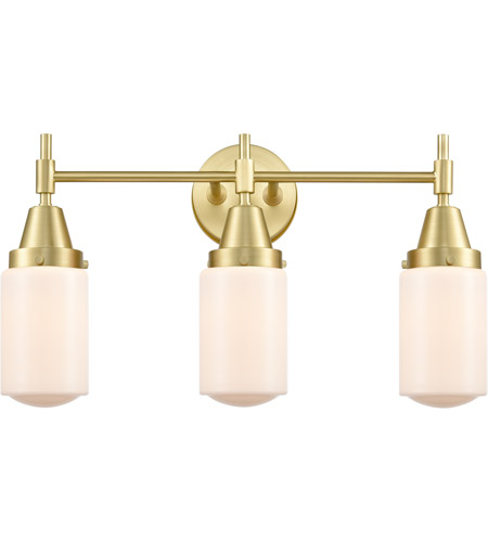 Innovations Lighting 447-3W-SB-G311-LED Caden LED 23 inch Satin Brass Bath Vanity Light Wall Light in Matte White Glass