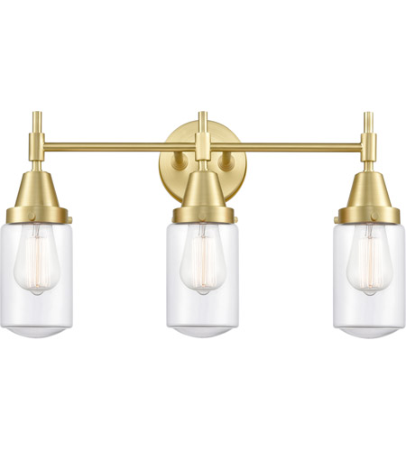 Innovations Lighting 447-3W-SB-G312-LED Caden LED 23 inch Satin Brass Bath Vanity Light Wall Light in Clear Glass