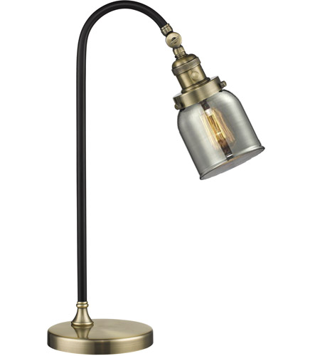 Innovations Lighting 515-1L-BAB-G53 Black Brook 22 inch 100 watt Black and Antique Brass Table Lamp Portable Light, Small, Bell