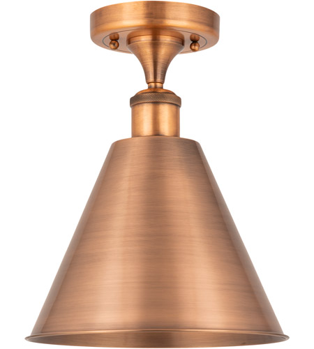 Innovations Lighting 516-1C-AB-MBC-12-AB Ballston Cone 1 Light 12 inch Antique Brass Semi-Flush Mount Ceiling Light