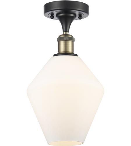 Innovations Lighting 516-1C-BAB-G651-8-LED Ballston Cindyrella LED 8 inch Black Antique Brass Semi-Flush Mount Ceiling Light in Matte White Glass photo