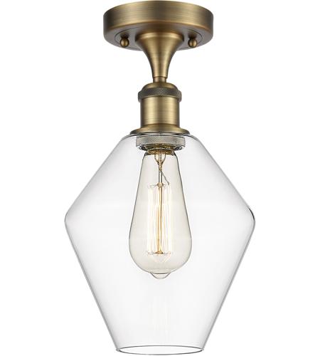 Innovations Lighting 516-1C-BB-G652-8-LED Ballston Cindyrella LED 8 inch Brushed Brass Semi-Flush Mount Ceiling Light in Clear Glass