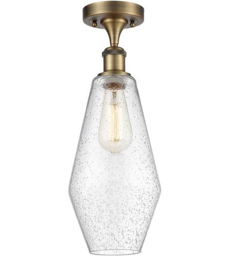 Innovations Lighting 516-1C-BB-G654-7-LED Ballston Cindyrella LED 7 inch Brushed Brass Semi-Flush Mount Ceiling Light in Seedy Glass photo