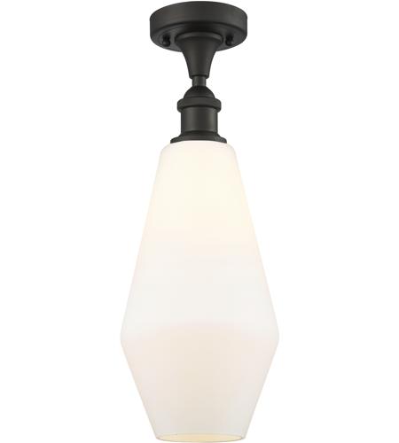 Innovations Lighting 516-1C-OB-G651-7-LED Ballston Cindyrella LED 7 inch Oil Rubbed Bronze Semi-Flush Mount Ceiling Light in Matte White Glass