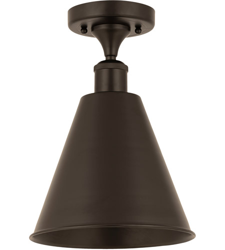 Innovations Lighting 516-1C-OB-MBC-8-OB-LED Ballston Cone LED 8 inch Oil Rubbed Bronze Semi-Flush Mount Ceiling Light