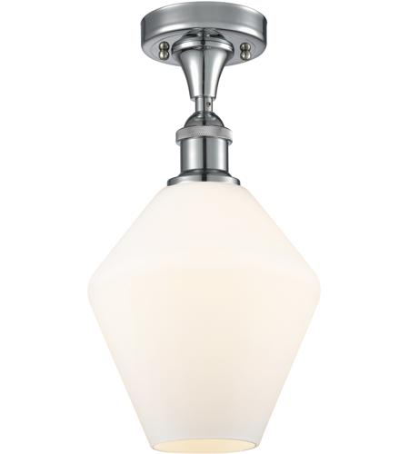 Innovations Lighting 516-1C-PC-G651-8-LED Ballston Cindyrella LED 8 inch Polished Chrome Semi-Flush Mount Ceiling Light in Matte White Glass