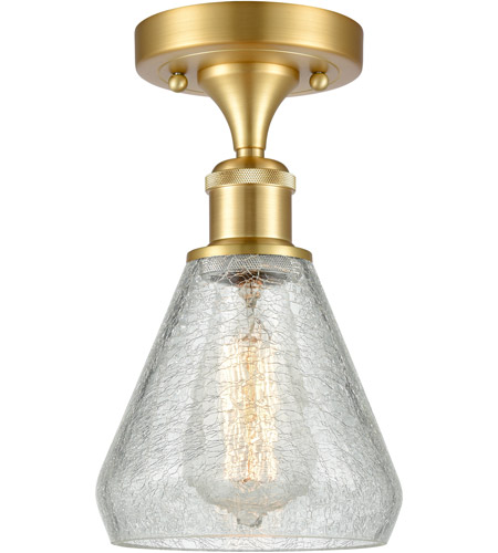 Innovations Lighting 516-1C-SG-G275-LED Ballston Conesus LED 6 inch Satin Gold Semi-Flush Mount Ceiling Light, Ballston