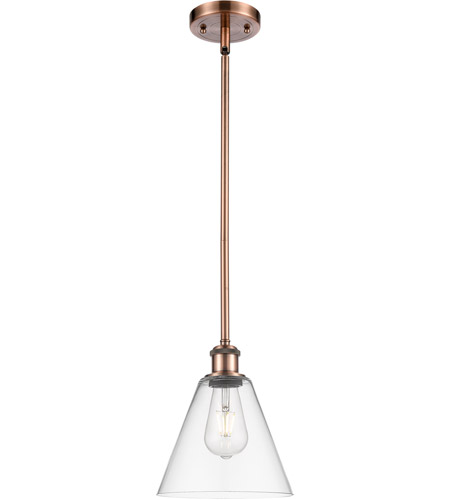 Innovations Lighting 516-1S-AC-GBC-82 Ballston Cone 1 Light 8 inch Antique Copper Mini Pendant Ceiling Light in Clear Glass