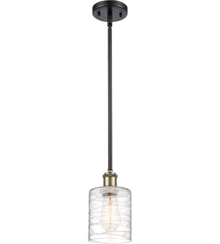 Innovations Lighting 516-1S-BAB-G1113-LED Ballston Cobbleskill LED 5 inch Black Antique Brass Mini Pendant Ceiling Light
