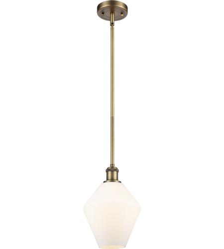 Innovations Lighting 516-1S-BB-G651-8-LED Ballston Cindyrella LED 8 inch Brushed Brass Mini Pendant Ceiling Light in Matte White Glass