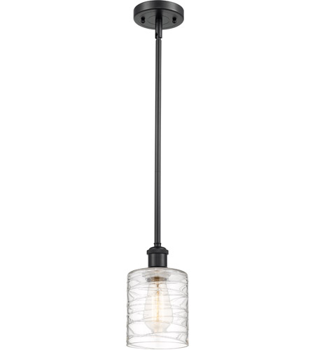 Innovations Lighting 516-1S-BK-G1113-LED Ballston Cobbleskill LED 5 inch Matte Black Mini Pendant Ceiling Light