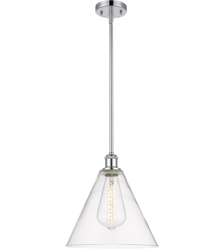 Innovations Lighting 516-1S-PC-GBC-122-LED Ballston Cone LED 12 inch Polished Chrome Mini Pendant Ceiling Light in Clear Glass