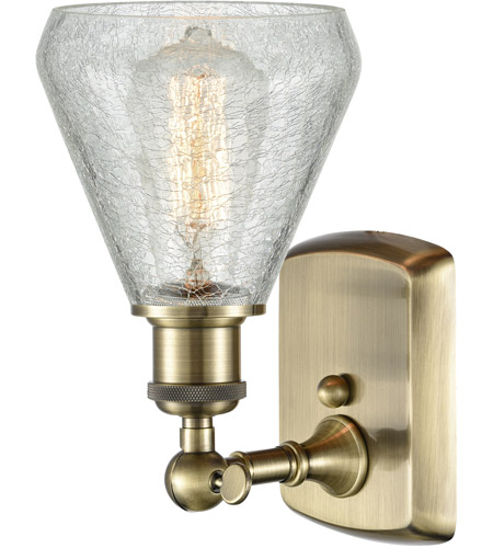 Innovations Lighting 516-1W-AB-G275-LED Ballston Conesus LED 6 inch Antique Brass Sconce Wall Light in Clear Crackle Glass, Ballston 516-1W-AB-G275_2.jpg