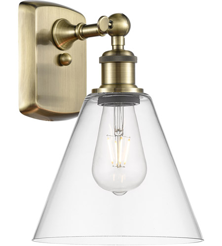 Innovations Lighting 516-1W-AB-GBC-82 Ballston Cone 1 Light 8 inch Antique Brass Sconce Wall Light in Clear Glass