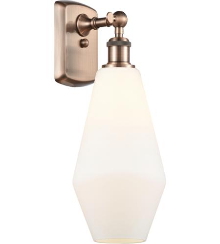 Innovations Lighting 516-1W-AC-G651-7-LED Ballston Cindyrella LED 7 inch Antique Copper Sconce Wall Light in Matte White Glass photo