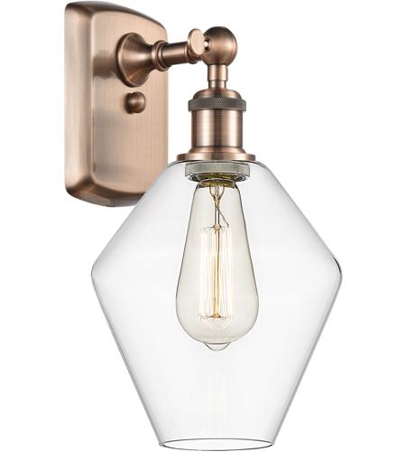 Innovations Lighting 516-1W-AC-G652-8-LED Ballston Cindyrella LED 8 inch Antique Copper Sconce Wall Light in Clear Glass