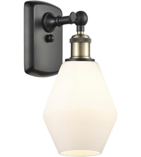 Innovations Lighting 516-1W-BAB-G651-6-LED Ballston Cindyrella LED 6 inch Black Antique Brass Sconce Wall Light in Matte White Glass