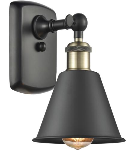 Innovations Lighting 516-1W-BAB-M8-LED Ballston Smithfield LED 7 inch Black Antique Brass Sconce Wall Light, Ballston