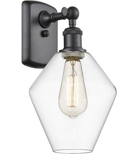 Innovations Lighting 516-1W-BK-G652-8-LED Ballston Cindyrella LED 8 inch Matte Black Sconce Wall Light in Clear Glass