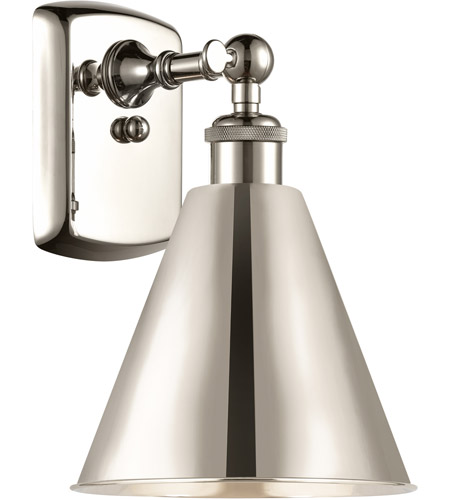 Innovations Lighting 516-1W-PN-MBC-8-PN-LED Ballston Cone LED 8 inch Polished Nickel Sconce Wall Light
