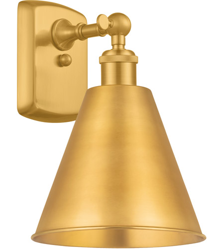 Innovations Lighting 516-1W-AB-MBC-8-AB-LED Ballston Cone LED 8 inch Antique Brass Sconce Wall Light